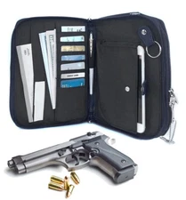 Leather Concealed Carry Weapon Organizer Handgun Pistol Concealment Handbag CCW