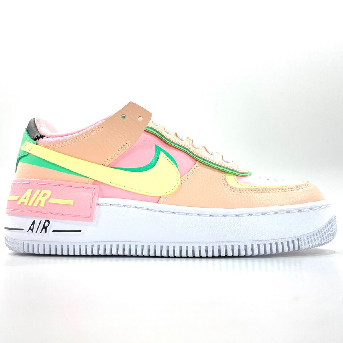 Nike Air Force 1 Shadow Neon Accent Sneakers Women in Green