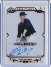 2019 Leaf Trinity NICK NELSON Clear Acetate Red Foil Auto RC 14/15 Yankees