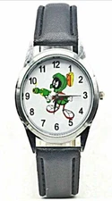 Marvin The Martian Character Leather Band Timepiece