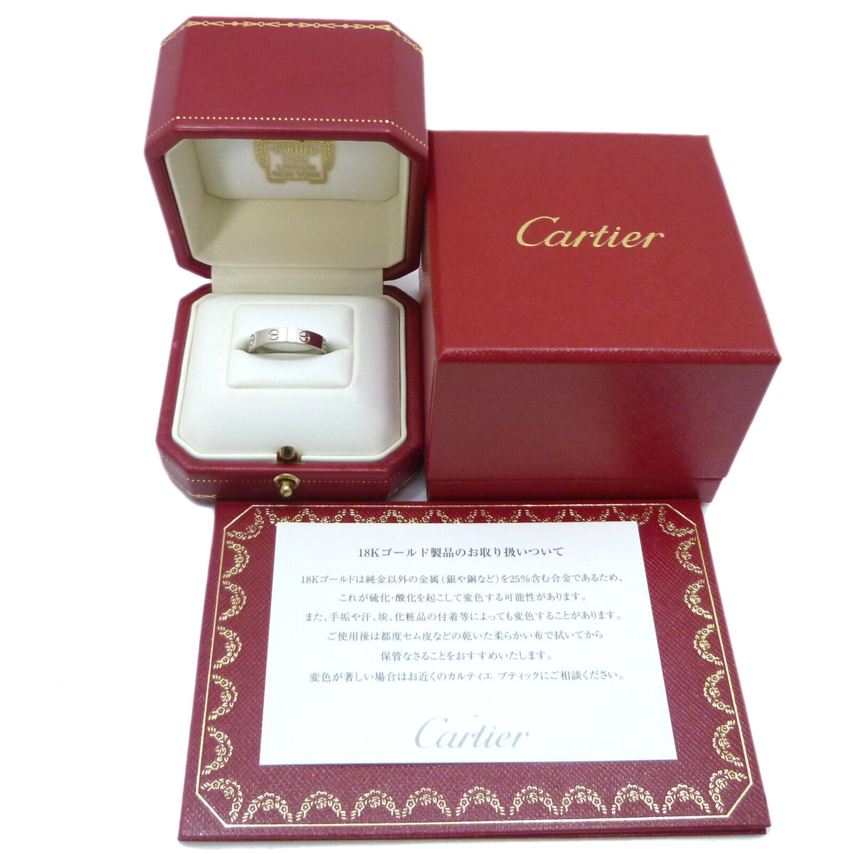 Authentic Cartier Mini Love Ring 18K EU:53 US:6.5 White Gold Authentic Cartier Mini Love Ring 18K EU:53 US:6.5 White Gold