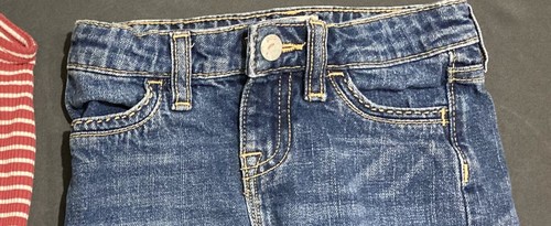 Girls Old Navy & Gap Outfit size 5 - Red Striped Top w/Jean Skirt EUC - Picture 6 of 7