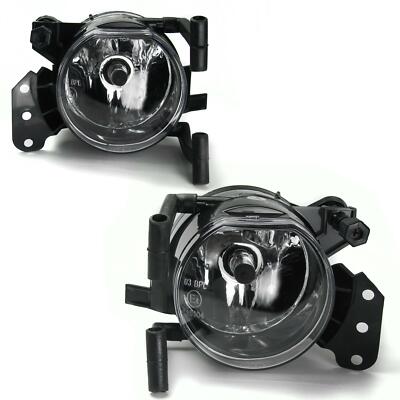 For BMW 5 Series E60 E61 2X Fog Lights Clear Glass Chrome + Bulbs HB4 Set