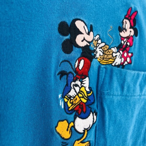 90's Disney Store Mickie Minnie Unisex Kid's Blue Cotton Short Sleeve T-Shirt S - Picture 4 of 9