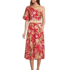 Antonio Melani Rae linen one shoulder dress - size 12 NWT