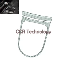 2x Real Carbon Fiber Silver Central Control Gears Shift Trim Fits 15-23 Mustang