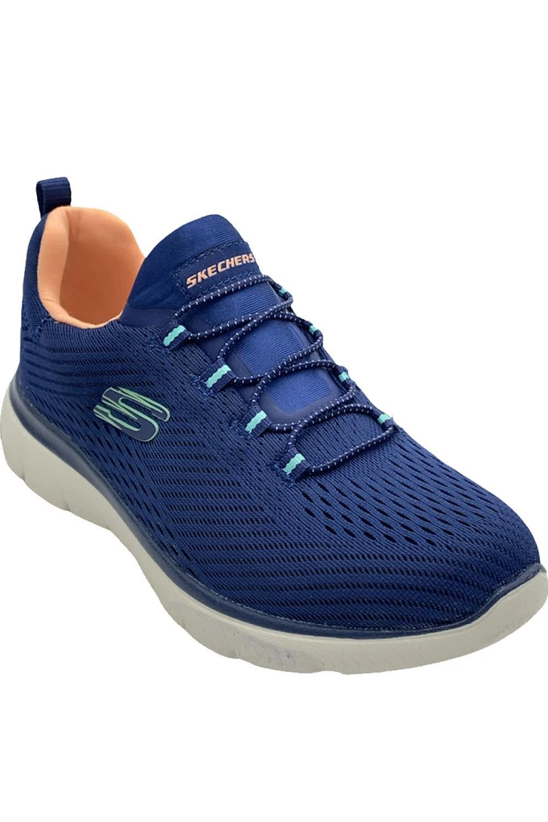 Skechers Bungee Slip On Sneaker Summits Fast Attraction Navy Coral