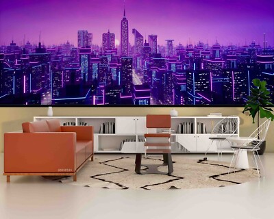 3D Cityscape Night Scene Self-adhesive Removable Wallpaper Murals 38