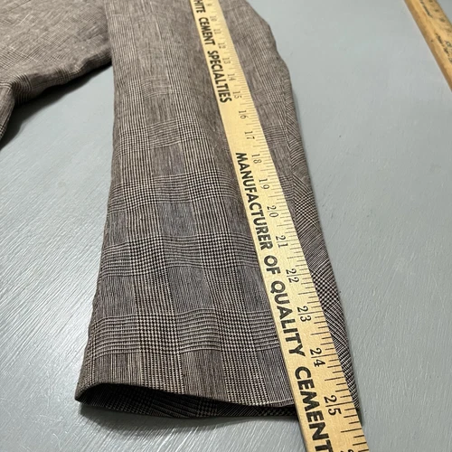 Tasso Elba Blazer Linen Cotton Blend Island Wear Large 42-44 Glen Plaid Grey image 9