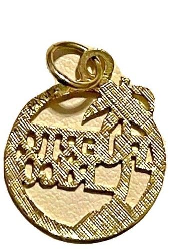14k Yellow Gold Puerto Rico Island Pendant Charm - Picture 5 of 9