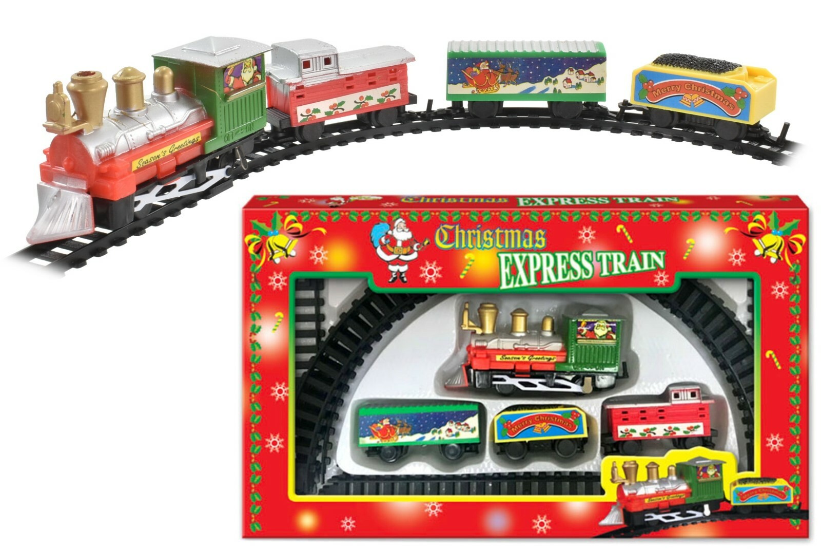 santa toy train set