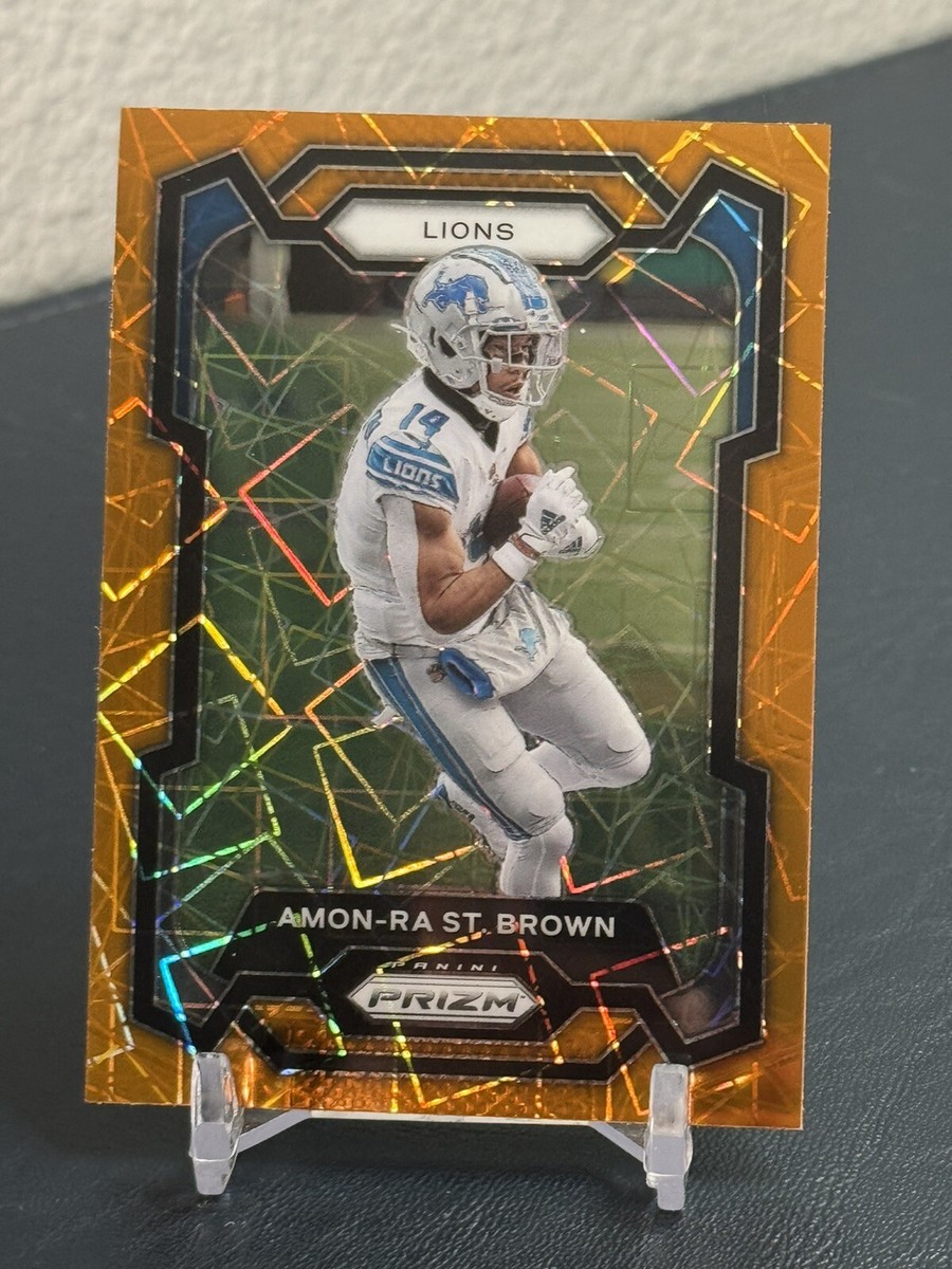 Amomページ 2023 Panini Prizm AMON-RA ST. BROWN #96🔥Orange Lazer | eBay