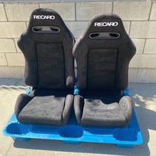 Pair Recaro Style Suede Black Seats Reclinable 2 Pieces Us Bucket Seats Usa Pair Recaro Style Suede Black Seats Reclinable 2 Pieces Us Bucket Seats Usa