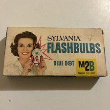 Sylvania Blue Dot M3B Flashbulbs Vintage Box of 12 Blue Bulbs