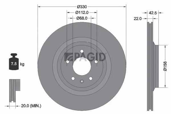 2x PAGID Disque De Frein Avant Ventilé Ø330mm Pour Audi A6 Allroad 4FH C6 4F5 - Photo 1/1