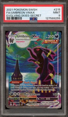 Pokemon Umbreon VMAX Evolving Skies Secret Rare Full Alt Art #215 PSA 9 Mint