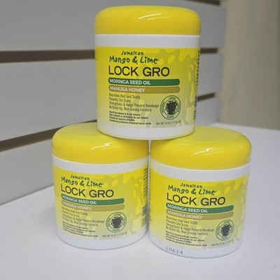Jamaican Mango & Lime Lock Gro Moringa Seed Oil Manuka Honey Cream 6oz 3pk