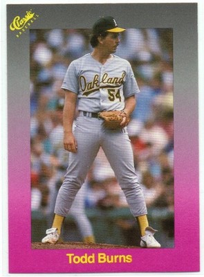 Todd Burns 1989 Classic Travel Purple #171  Oakland Athletics