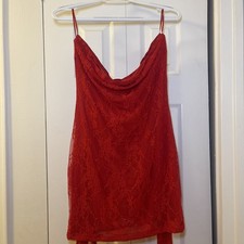 Red Lace Dress 2 Piece Set - Tights & Dress Fashion Nova