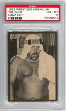The Original Sheik Ed Farhat 1973 Wrestling Annual #6 Rookie Card PSA 8 RARE