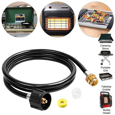 #ad 6 12FT Propane Adapter Hose 1lb to 20lb Converter For QCC1 Type1 TankGas Grill $16.59