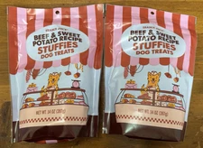 Trader Joe's BEEF & SWEET POTATO RECIPE STUFFIES DOG TREATS 🐶 2Pack‼️