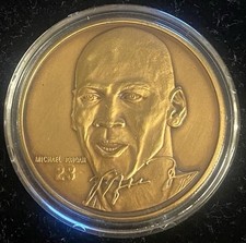 1998 Highland Mint 3-Coin Solid Bronze Michael Jordan/Karl Malone NBA Finals Set