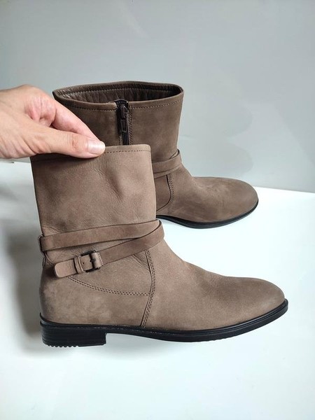 Women Ecco Boots Grey Leather 37 #3QYJ