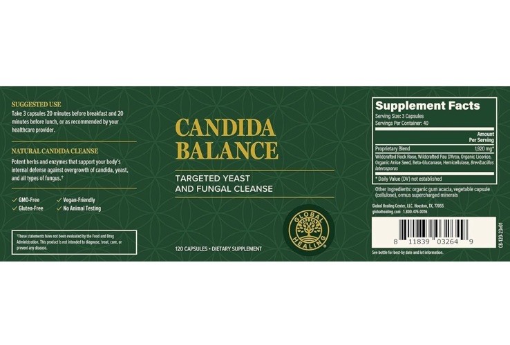 Global Healing Candida Balance (Mycozil) 120 Capsules 11/26