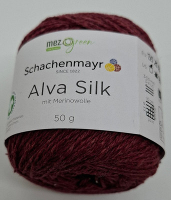(139  /kg): 50 g Schachenmayr ALVA SILK, Fb. 031 Bordeaux  #7767