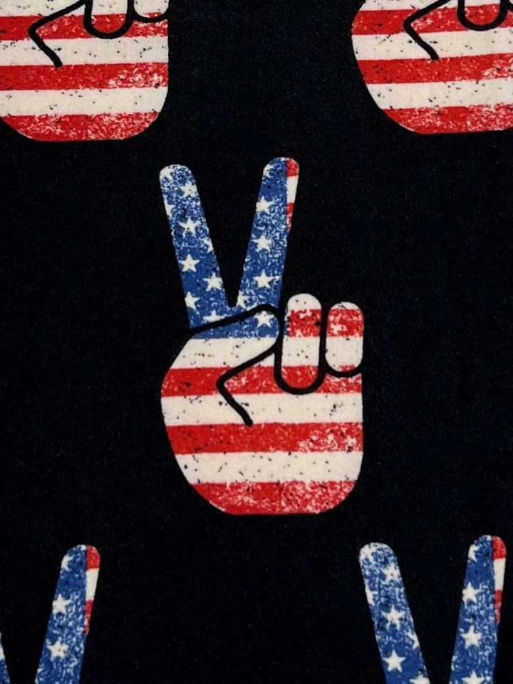 Leggings LuLaRoe OS Talla Única PAZ Estrella EE. UU. HIPPIE América BANDERA Woodstock Informal Foto 3 de 4