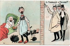 61 # NATIONAL SERIES HUMOR POSTCARD No.312 "IS MARRIAGE A FAILURE"POSTED 1906