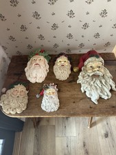 Lot Of 5 Christmas Santa Wall Hanging Faces Plaque House of Lloyd Silvestri 
