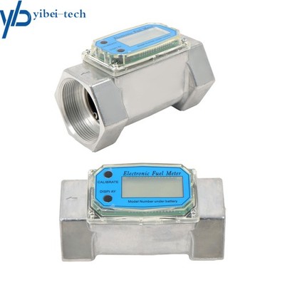 2PCS 2 in Digital Turbine Flow Meter, Flow Rate of 15.8-132 GPM, LCD Display