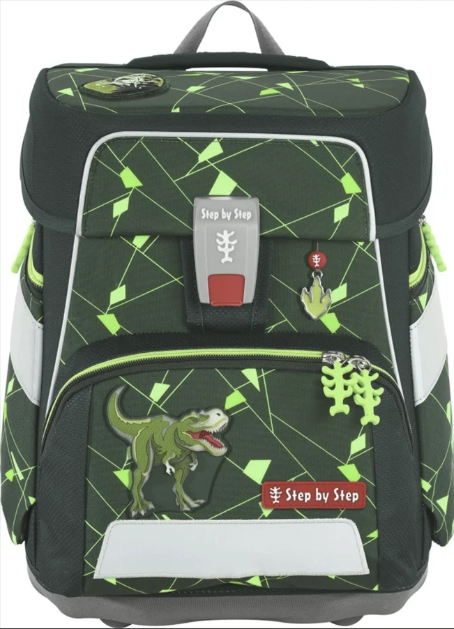 Step by Step Space Shine Schulranzen Set 4tlg Dino Night Jungen Rucksack Grün - Bild 2 von 4
