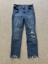 Levi High Rise Straight Cropped Blue Denim Size 27 Women s Jean Worn Once