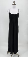 Vince Black Satin Scoop Neck Long Maxi Slip Dress Sz M