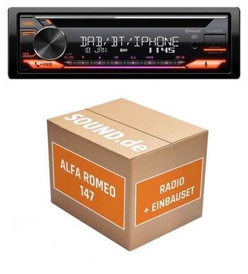 Autoradio JVC KD-DB922BT für Alfa Romeo 147 + Bose Soundsystem Bluetooth Telefon