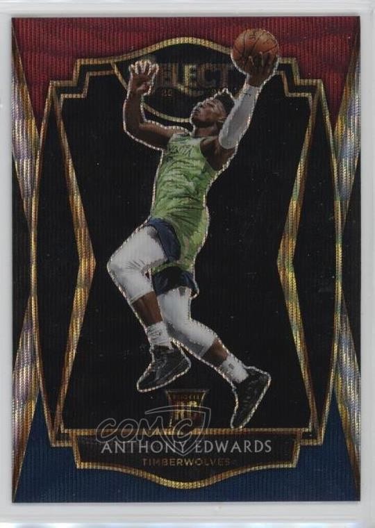 2020-21 Panini Select Premier Level Tri-Color Prizm Anthony Edwards #169 0a21