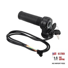 Electric Bike Throttle Grip Full Twist Ebike Throttle with 2 Keys Universal