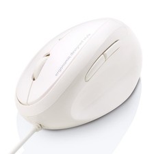 White Wired Ergonomic Vertical Mouse for Small Hands 1600 DPI 6 Buttons