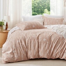 Queen Comforter Set - Dusty Rose Bed Set, 3 Pieces Cute Floral Bedding