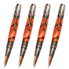 Da Vinci Twist Pen Kit, Antique Rose Copper Finish w/ Rose Clip, 4 Pack, Legacy
