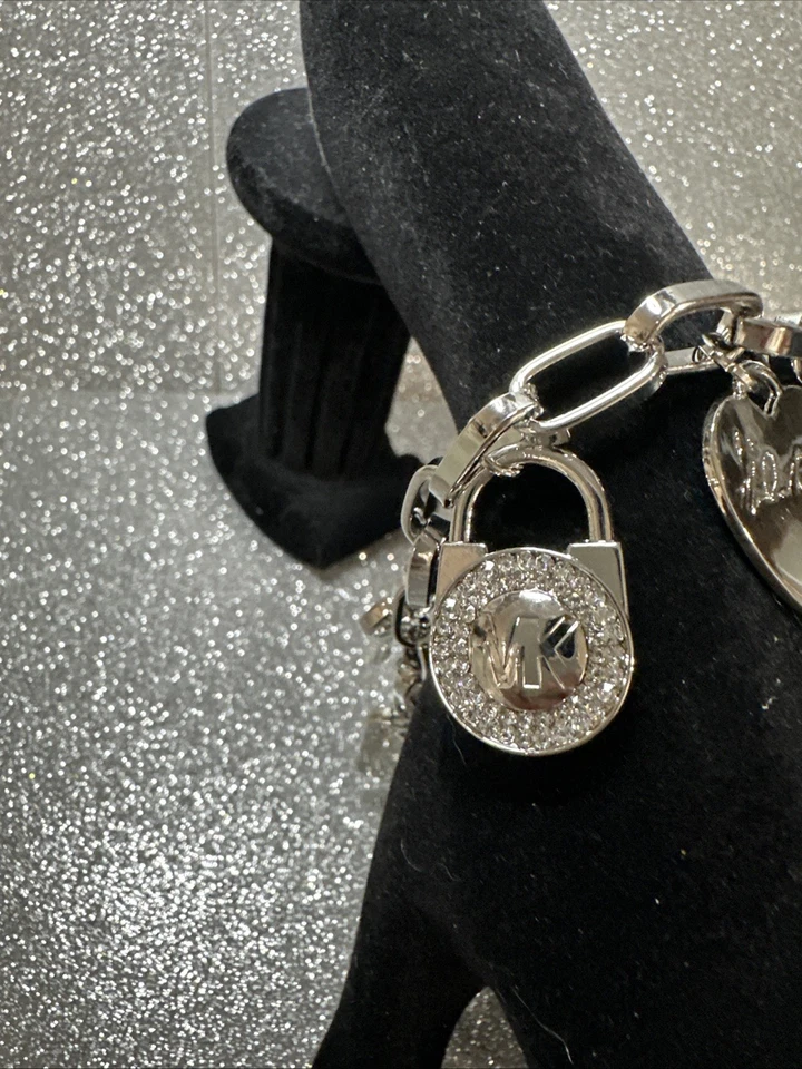 Michael Kors Silver Charms Bracelet Bangle Key - Image 4 of 4