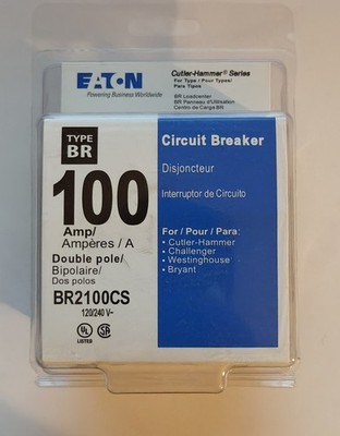 Eaton BR2100CS Type BR 100A 2-Pole 120/240V AC Circuit Breaker