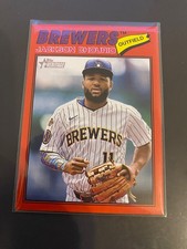 2026 Topps Heritage Jackson Chourio Red Border Parallel #272 Milwaukee Brewers