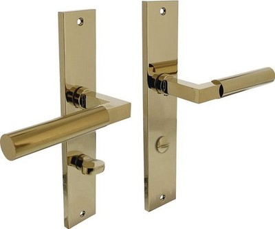 Intersteel Langschildschildgarnitur Baustil Alu.F3 MS WC 72mm DIN L/R