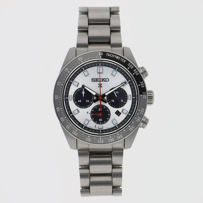 Seiko V192-0AH0 Prospex silbernes Zifferblatt Edelstahl Solar Herrenuhr rund ...
