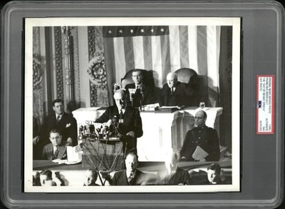 Franklin D. Roosevelt 1941 ''Day of Infamy  Speech Type 1 Original Photo-PSA/DNA