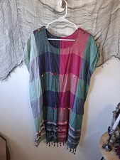 Mexican Farm Rio Anthropologie Inspired Colorful Festival Hippie Beachy Dress-OS